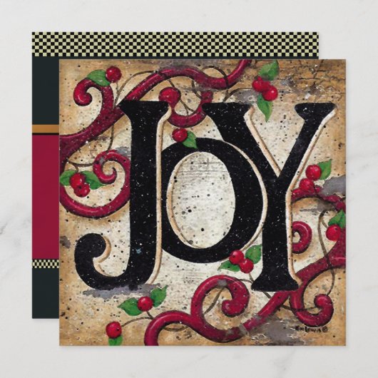 Kerstfeest: feestdag kaart (Voorkant / Achterkant)