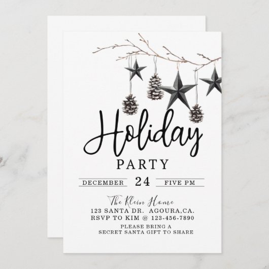 Kerstfeest, feestdag, kerstmis kaart (Voorkant / Achterkant)