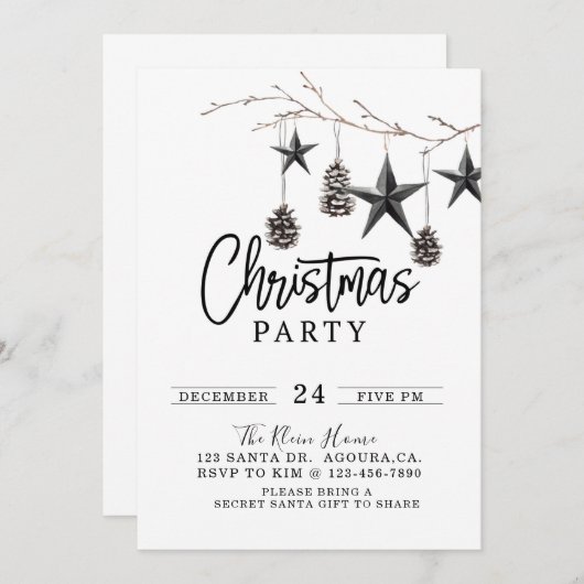 Kerstfeest, feestdag, kerstviering kaart (Voorkant / Achterkant)