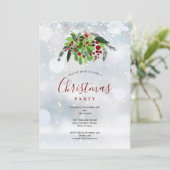 Kerstfeest: feestdag met rode bessen kaart (Staand voorkant)