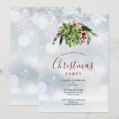 Kerstfeest: feestdag met rode bessen kaart (Voorkant / Achterkant)