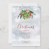 Kerstfeest: feestdag met rode bessen kaart (Voorkant)