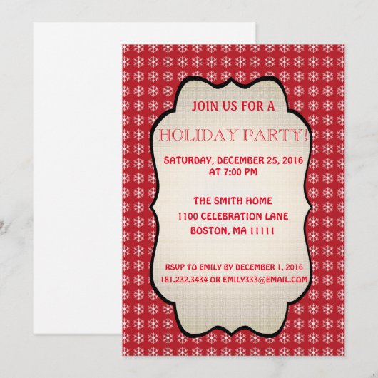 Kerstfeest feestdag Snowflake Kaart (Voorkant / Achterkant)