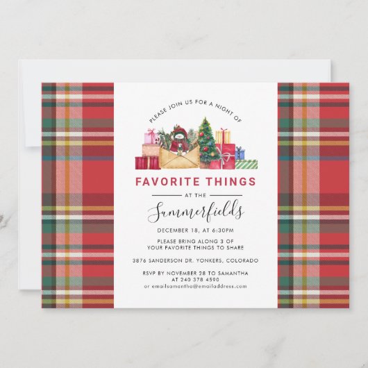 kerstfeest Feestdagen Favoriete Dingen Kaart (Voorkant)