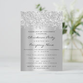 Kerstfeest Feestdagen nieuwjaarsfeest glitter Silv Kaart (Staand voorkant)