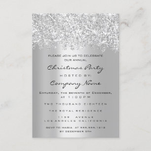 Kerstfeest Feestdagen nieuwjaarsfeest glitter Silv Kaart