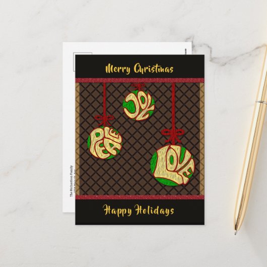 Kerstfeest Feestdagen Vredesliefhebber nieuw jaar (Voorkant / Achterkant in situ)