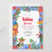 Kerstfeest Feestdagen Waterverf Uitnodiging (Voorkant)