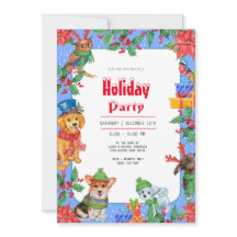 Kerstfeest Feestdagen Waterverf Uitnodiging