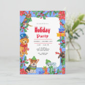 Kerstfeest Feestdagen Waterverf Uitnodiging (Staand voorkant)