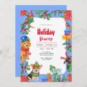 Kerstfeest Feestdagen Waterverf Uitnodiging (Voorkant / Achterkant)