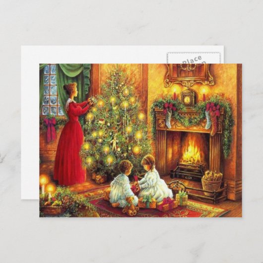 kerstfeest feestdagenkaart (Voorkant / Achterkant)