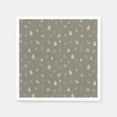 Kerstfeest feestelijk gezellig digitaal patroon servet (Voorkant)