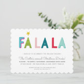 KERSTFEEST feestelijk leuk vet kleurrijke FA LA LA Feestdagenkaart (Staand voorkant)