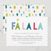 KERSTFEEST feestelijk leuk vet kleurrijke FA LA LA Feestdagenkaart (Voorkant / Achterkant)