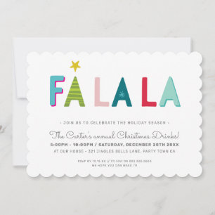 KERSTFEEST feestelijk leuk vet kleurrijke FA LA LA Feestdagenkaart