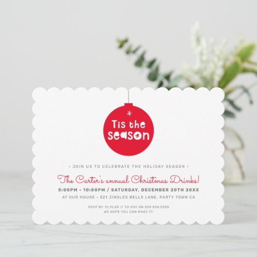 KERSTFEEST feestelijk leuk vet TIS HET SEIZOEN Feestdagenkaart (Staand voorkant)