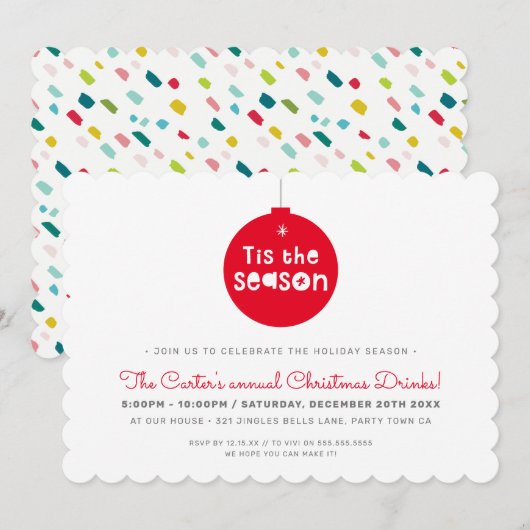 KERSTFEEST feestelijk leuk vet TIS HET SEIZOEN Feestdagenkaart (Voorkant / Achterkant)