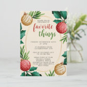 Kerstfeest Feestelijk Ornament Favoriete Dingen Fe Kaart (Staand voorkant)