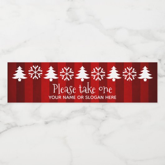 Kerstfeest feestelijk waterfles etiket (Enkel label)