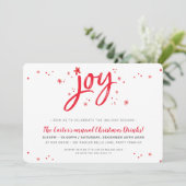 KERSTFEEST feestelijke belettering vreugde rode fo Feestdagenkaart (Staand voorkant)