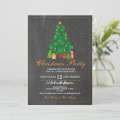 Kerstfeest Feestelijke Boom Cadeaus Uitnodiging (Staand voorkant)