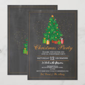 Kerstfeest Feestelijke Boom Cadeaus Uitnodiging (Voorkant / Achterkant)