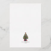 Kerstfeest Feestelijke boom Goud Folie Uitnodiging (Achterkant)