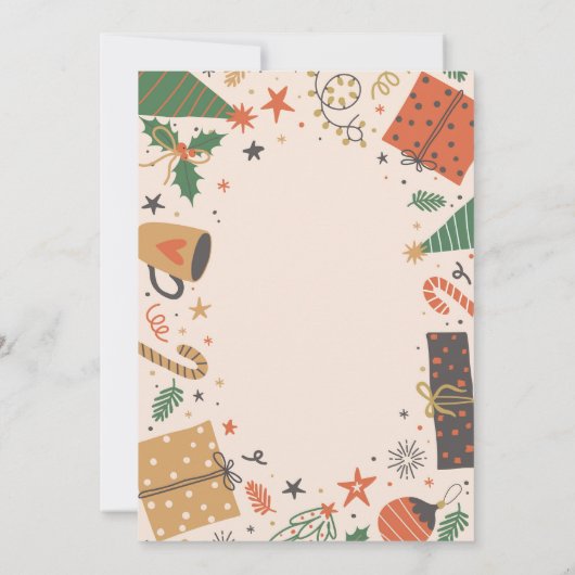 Kerstfeest Feestelijke Cadeaus Uitnodiging (Achterkant)