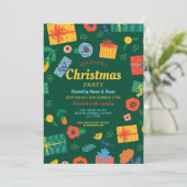 Kerstfeest Feestelijke Cadeaus Uitnodiging (Staand voorkant)