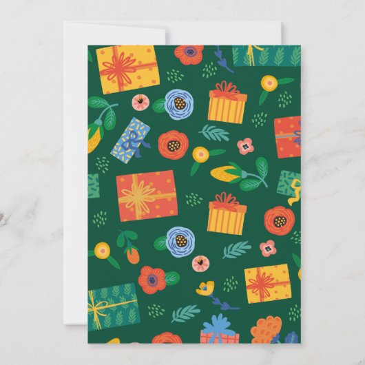 Kerstfeest Feestelijke Cadeaus Uitnodiging (Achterkant)