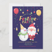 Kerstfeest feestelijke kerstman uitnodiging (Voorkant)