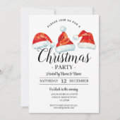 Kerstfeest Feestelijke kerstmuts Uitnodiging (Voorkant)