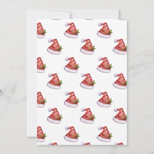 Kerstfeest Feestelijke kerstmuts Uitnodiging (Achterkant)