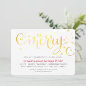 KERSTFEEST feestelijke leuke typografie BE MERRY Feestdagenkaart (Staand voorkant)