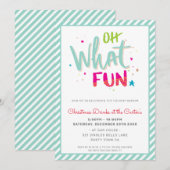 KERSTFEEST feestelijke leuke typografie OH WAT LEU Feestdagenkaart (Voorkant / Achterkant)