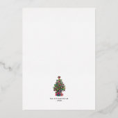 Kerstfeest Feestelijke Roze Boom Goud Folie Uitnodiging (Achterkant)