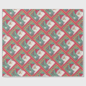 Kerstfeest Feestelijke Schattigee Roze Kerstman In Cadeaupapier (Vlak)