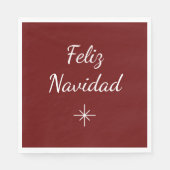 Kerstfeest Feliz Navidad Eenvoudige Sneeuwvlok Roo Servet (Voorkant)