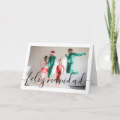 Kerstfeest Feliz Navidad Typography Holiday Foto Feestdagen Kaart (Voorkant)