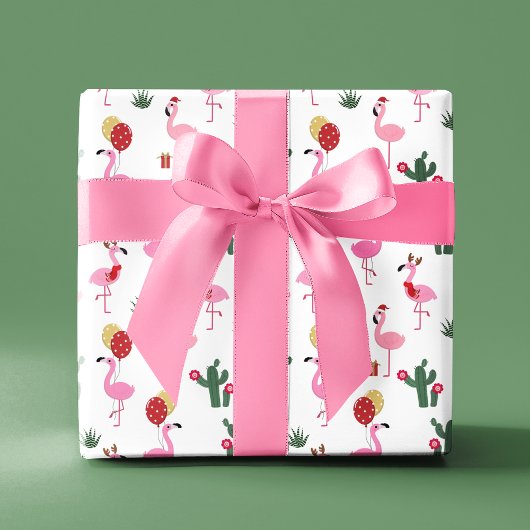 Kerstfeest Flamingo | FEESTDAGEN Cadeaupapier