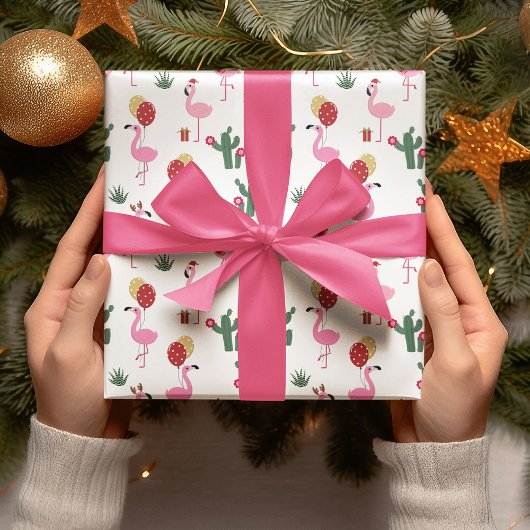 Kerstfeest Flamingo | FEESTDAGEN Cadeaupapier