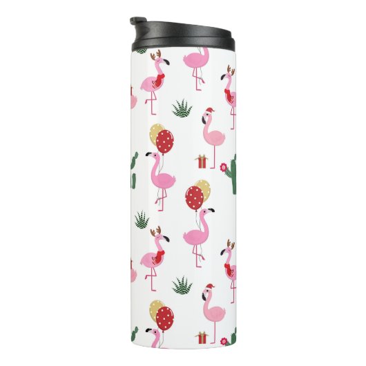 Kerstfeest Flamingo | FEESTDAGEN Thermosbeker (Geroteerd rechts)