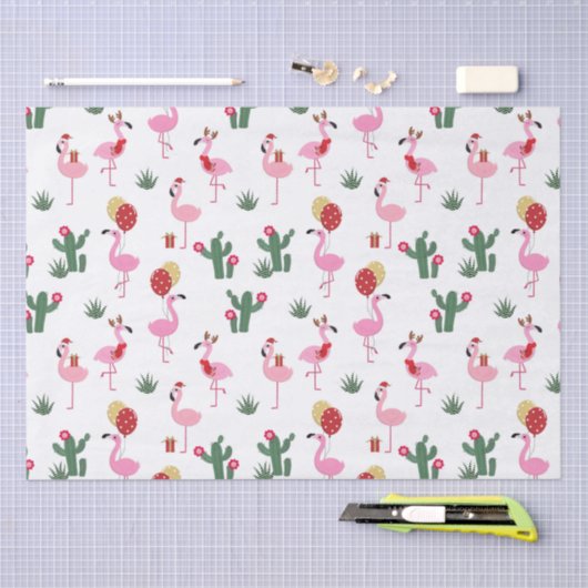 Kerstfeest Flamingo | FEESTDAGEN Tissuepapier (Craft)