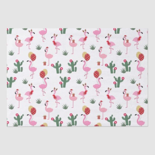 Kerstfeest Flamingo | FEESTDAGEN Tissuepapier (Voorkant)