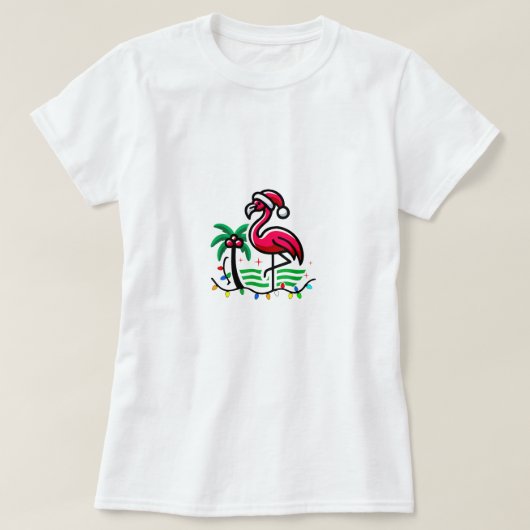 "Kerstfeest Flamingo Fun" T-shirt (Design voorkant)