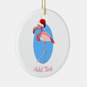 Kerstfeest Flamingo. Keramisch Ornament (Rechts)