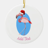 Kerstfeest Flamingo. Keramisch Ornament (Voorkant)