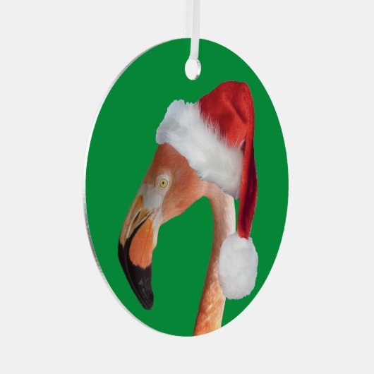 Kerstfeest Flamingo Ornament (Voorkant Rechts)