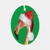 Kerstfeest Flamingo Ornament (Voorkant links)